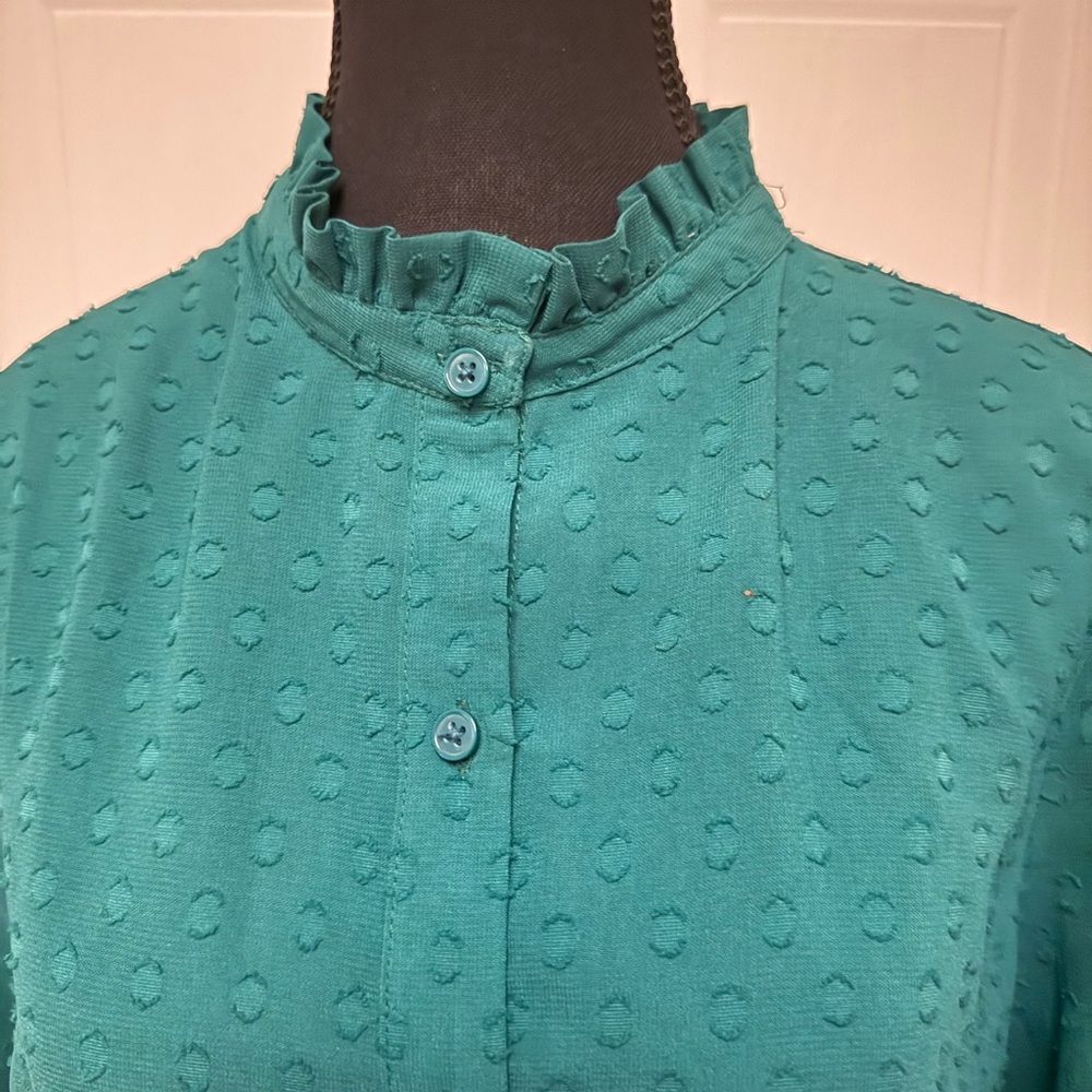 Banana Republic Teal Textured Blouse.